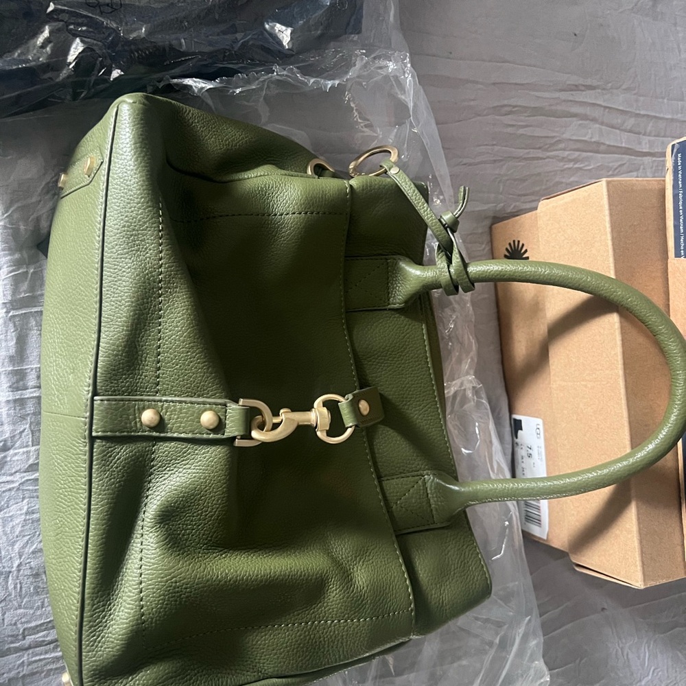 Lodis Green Leather Satchel - Picture 2 of 3